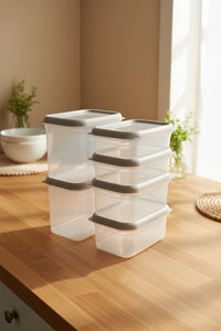 Set de 6 recipiente de depozitare xBernardo Hide Plus alb