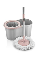 360 Ultra Premium Mop Cleaning Set – 16L Bucket with Rotating Head & Stainless Steel Handle (Grey)