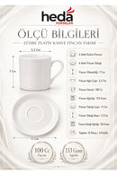 Zühre 12 Parça 6 Kişilik Porselen Kahve Fincan Takımı Kırık Beyaz