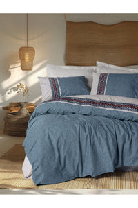 Set husă pilote Ranforce Dublu Husă pilotă: 200 x 220 cm Cearșaf: 240 x 260 cm Față de pernă: 50 x 70 cm (2 bucăți) Gri