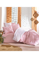 Ranforce Double Quilt Cover Set Quilt Cover: 200 X 220 Cm Fitted Sheet: 240 X 260 Cm Pillowcase: 50 X 70 Cm (2 Pieces) Best - Pink