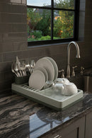 Dish Rack & Countertop Plate Holder – 42x26 cm Multi-Compartment Modern Kitchen Organizer