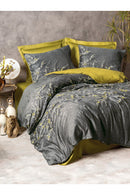 Set de husă de plapumă dublă din satin Husă de plapumă: 200 X 220 cm Cearșaf plat: 240 X 260 cm Față de pernă: 50 X 70 cm (2 bucăți) Față de pernă Oxford: 50 X 70 cm (2 bucăți) Libby - Verde