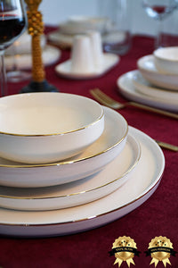 Farika 24 Piece Zuhre Gold Dinner Set for 6 People - Premium Dinner Set