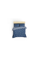Double Quilt Cover Set Duvet Cover: 200 X 220 Cm Flat Sheet: 220 X 240 Cm Pillowcase: 50 X 70 Cm (2 Pieces) Üçgen - Blue