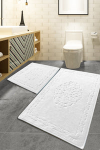 Bathmat Set (2 Pieces) Non-Slip Underside Bathmat: 50 X 60 Cm (1 Piece) Bathmat: 60 X 100 Cm (1 Piece) Elite - Ecru