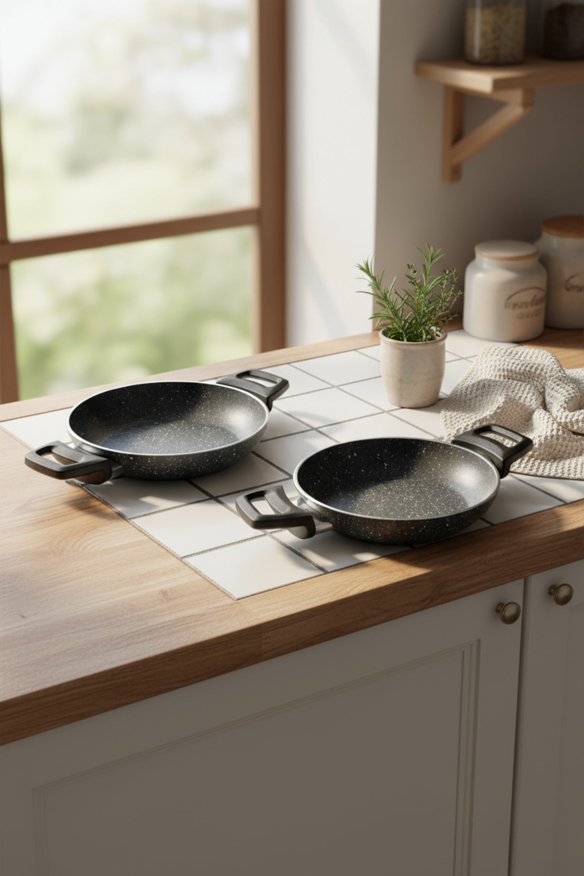 xBernardo Athelas 3 Piece Frying Pan and Sahan Set Black