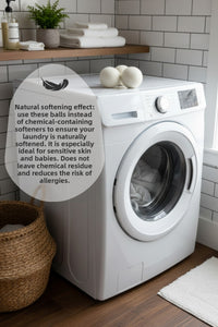 3-Pack Natural Wool Laundry Dryer Balls - Energy Saving and Softening Effect