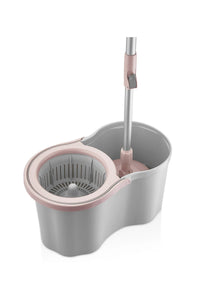 360 Ultra Premium Mop Cleaning Set – 16L Bucket with Rotating Head & Stainless Steel Handle (Grey)