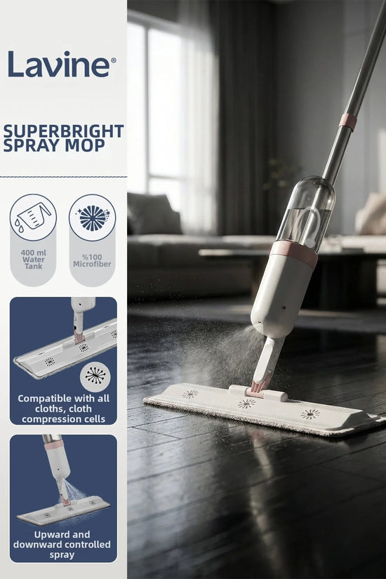 Spray Mop Cleaning Set Velcro Microfiber Cloth Upwards-Oriented Use