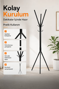 Modern Tripod Metal Coat Rack – 160 cm