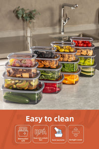 Anthracite 24-Piece Airtight Storage Set - 6X(250-500-750-1200 ml)