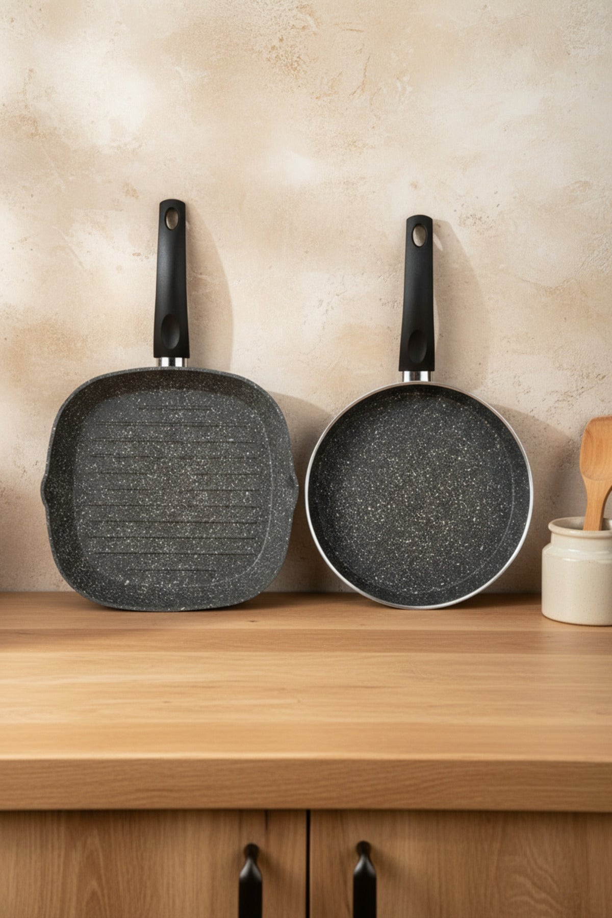 xBernardo Carolin 2 Piece Grill Pan Set Grey