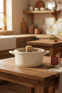 xBernardo Arista 5 Piece Ceramic Cast Pot Set Ivory