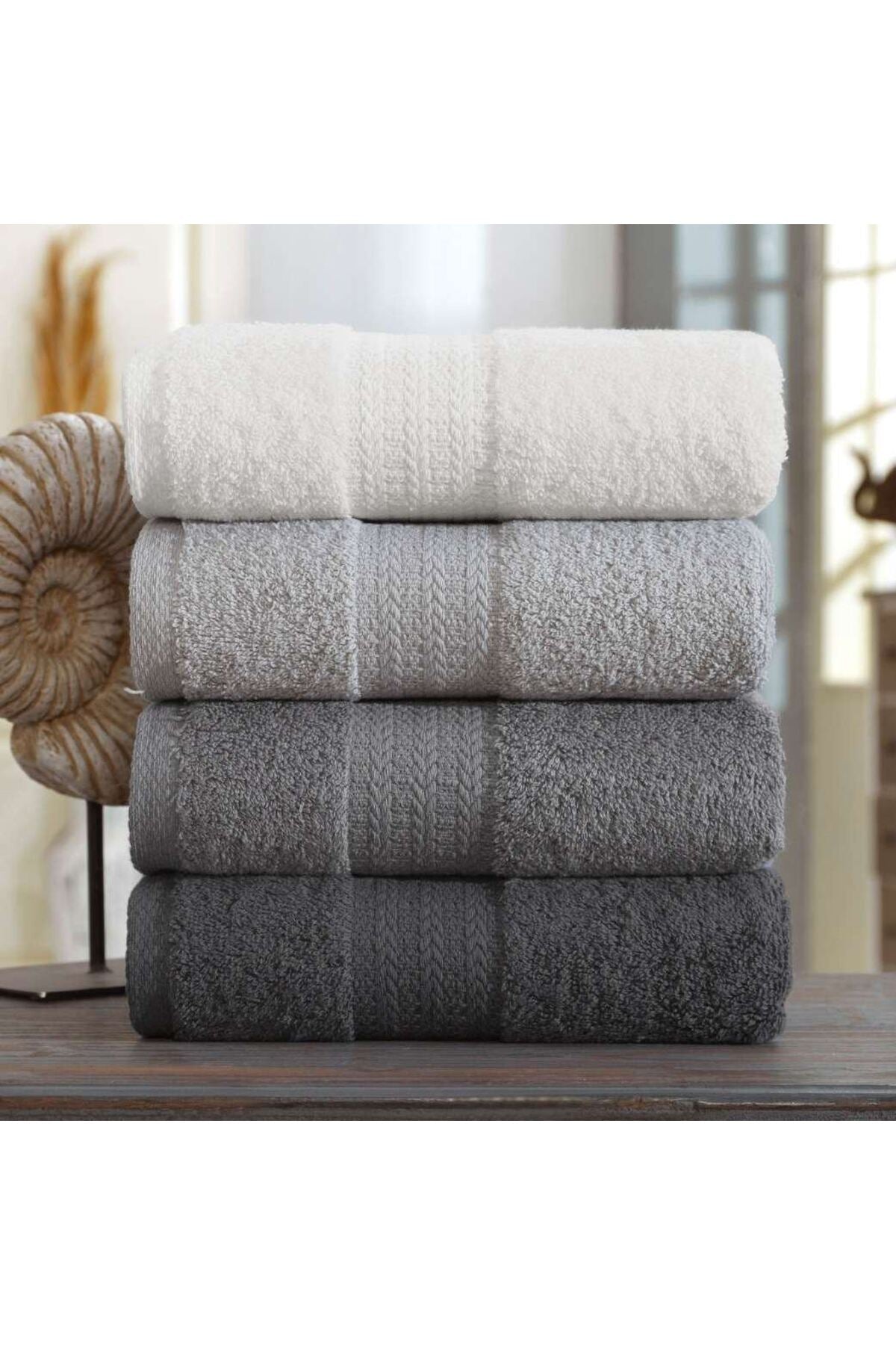 Set prosoape de mâini (4 bucăți) Dimensiune: 50 x 85 cm (4 bucăți) Gri