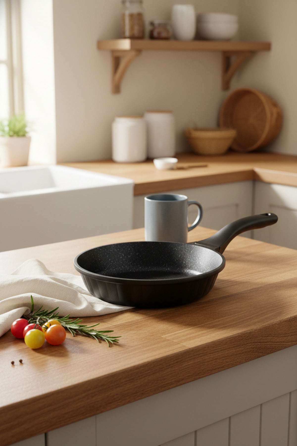 xBernardo Olimpos Granite Cast 2 Piece Frying Pan Set Black