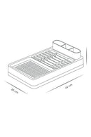 Dish Rack & Countertop Plate Holder – 42x26 cm Multi-Compartment Modern Kitchen Organizer