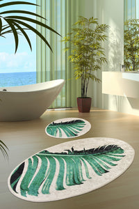 Set Covorașe Baie (2 Piese) Antiderapante Covoraș Baie: 50 X 60 Cm (1 Bucată) Covoraș Baie: 60 X 100 Cm (1 Bucată) Floret