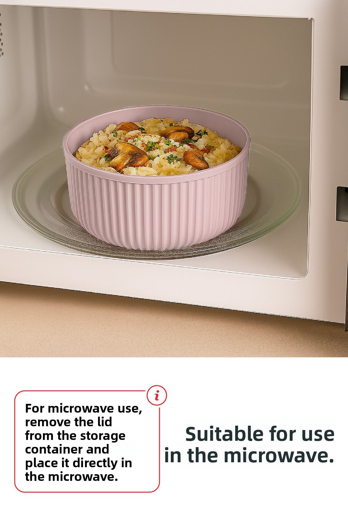 Set of 4 Round Storage Containers Pink |   2.5L 1.5L 0.80L 0.45L |   Microwave and Freezer Compatible