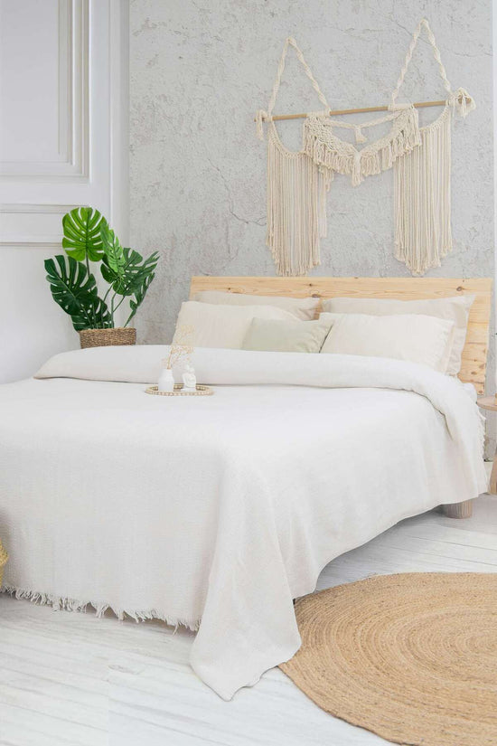 Double Pique Size: 220 X 240 Cm Cream