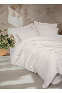 Set de lenjerie de pat dublă Husă de pilotă: 200 X 220 Cm Cearceaf de pat: 240 X 260 Cm Față de pernă: 50 X 70 Cm (2 bucăți) Față de pernă Oxford: 50 X 70 Cm (2 bucăți) Bej