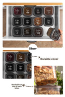 24-Piece Peggy Square Food and Spice Full Set with White Screen Printing Label 8x(1,2, 0,55, 0,45) Ant