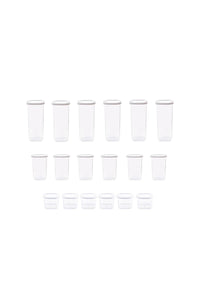 Foil-Labeled Square Food Storage Container 18-Piece Set 6x(0.55 L, 1.2 L, 1.75 L)