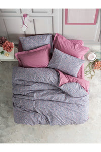 Set de husă dublă Ranforce Husă pilotă: 200 X 220 cm Cearșaf de pat cu elastic: 240 X 260 cm Față de pernă: 50 X 70 cm (2 bucăți) Penny - Dusty Rose