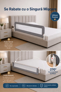 Baby Bed Rail Wooden 180 cm Grey