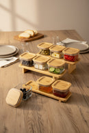 xBernardo Lunaya 9 Piece Bamboo Stand Breakfast Set