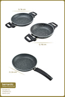 xBernardo Athelas 3 Piece Frying Pan and Sahan Set Grey