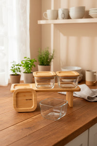 xBernardo Lunaya 3 Piece Bamboo Stand Breakfast Set Large