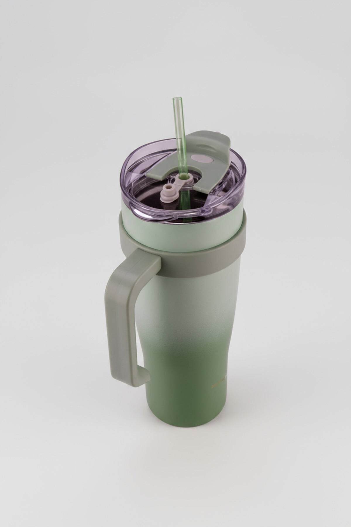 xCană termoizolantă cu pai Bernardo Alto, verde, 1000 ml