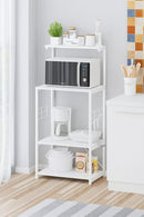 Dulap pentru colț Coffee Corner, cuptor cu microunde cu rafturi, alb – Organizator de bucătărie / Consolă de bucătărie 52 x 36 x 130 cm
