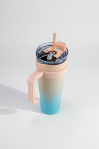 xBernardo Alto Straw Thermos Mug Turquoise 1000ml