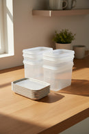 Set de 6 recipiente de depozitare xBernardo Hide Plus alb