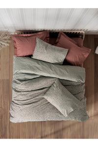 Ranforce Double Quilt Cover Set Quilt Cover: 200 X 220 Cm Fitted Sheet: 160 X 200+30 Cm Pillowcase: 50 X 70 Cm (2 Pieces) Tile Red