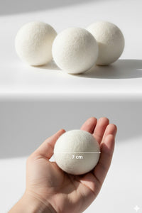 3-Pack Natural Wool Laundry Dryer Balls - Energy Saving and Softening Effect