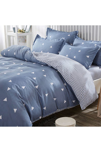 Double Quilt Cover Set Duvet Cover: 200 X 220 Cm Flat Sheet: 220 X 240 Cm Pillowcase: 50 X 70 Cm (2 Pieces) ÃœÃ§gen - Blue