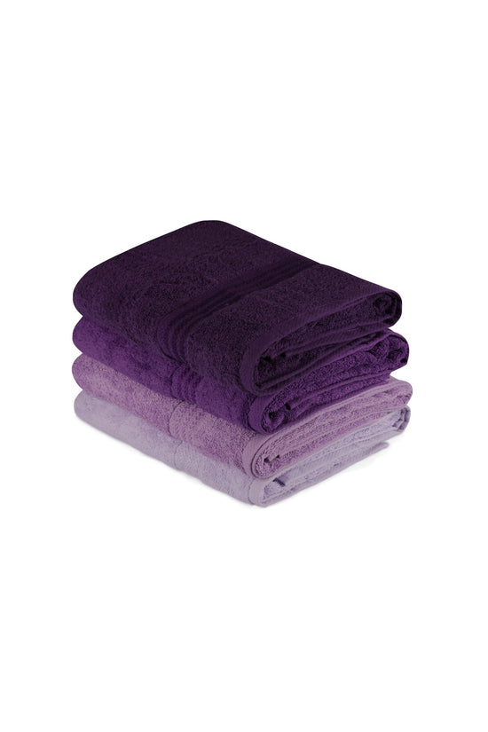 Bath Towel Set (4 Pieces) Bath Towel: 70 X 140 Cm (4 Pieces) Rainbow - Lilac