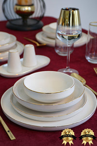 Farika 24 Piece Zuhre Gold Dinner Set for 6 People - Premium Dinner Set