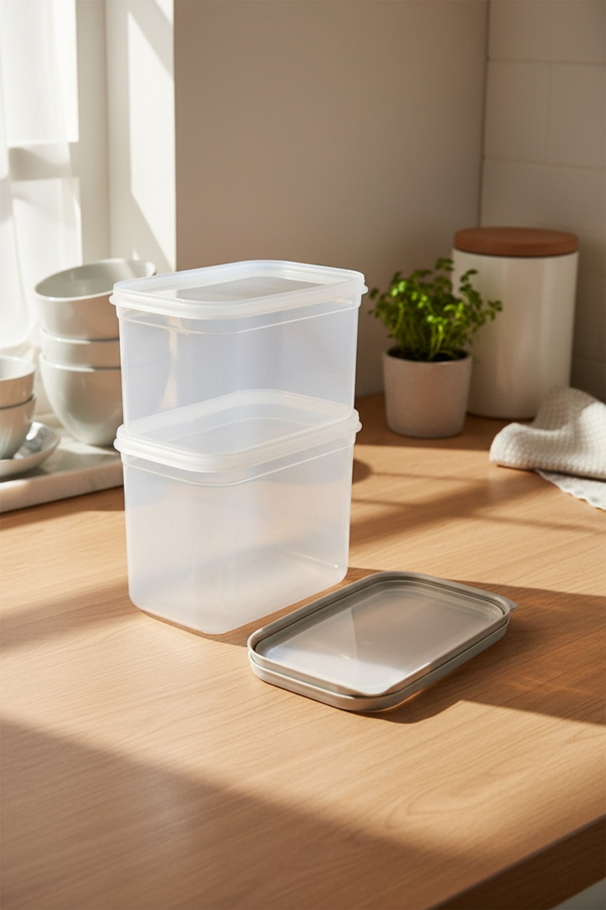 xBernardo Hide Plus 2 Piece Storage Container Set White