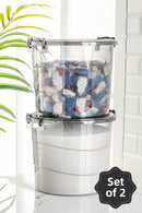 2-Piece Round Handle Detergent Dispenser Storage Box Container Mega Size 7 Liters Anthracite