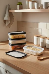 xBernardo Hide Plus 4 Piece Storage Container Set Black