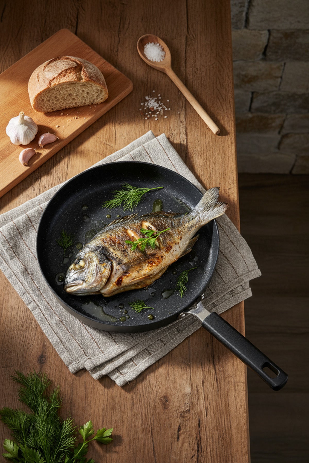xBernardo Wave 32cm Granite Fish Pan