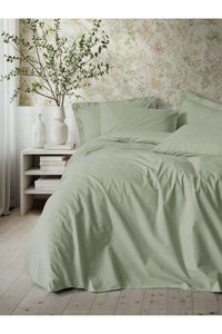 Ranforce Double Quilt Cover Set Quilt Cover: 200 X 220 Cm Flat Sheet: 240 X 260 Cm Pillowcase: 50 X 70 Cm (2 Pieces) Sage