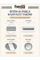 Ritim 16 Parça 6 Kişilik Porselen Kahvaltı Takımı