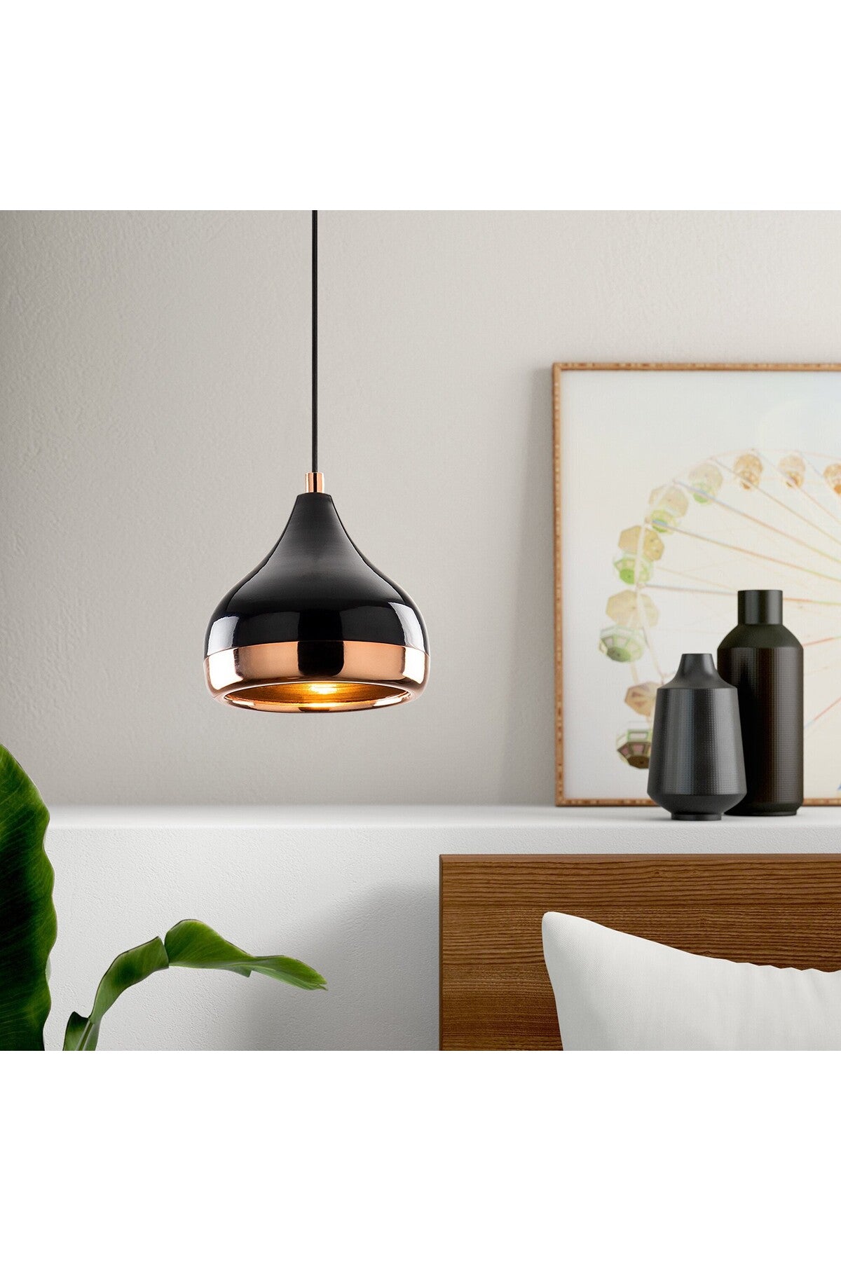 Chandelier Black / Copper 6866