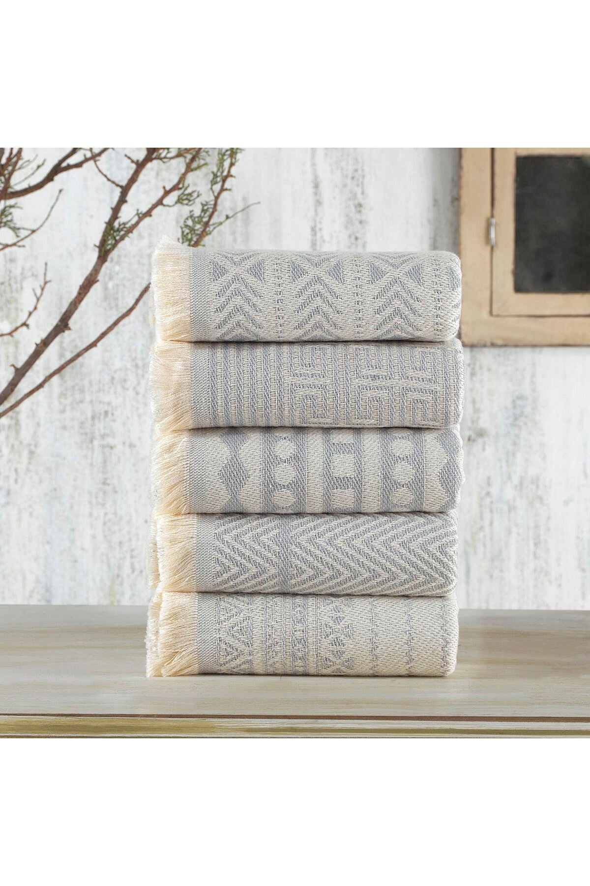 Wash Towel Set (5 Pieces) Size: 38 X 65 Cm (5 Pieces) Light Grey