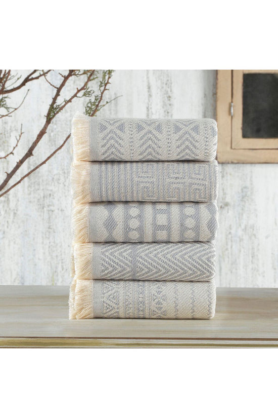Wash Towel Set (5 Pieces) Size: 38 X 65 Cm (5 Pieces) Light Grey